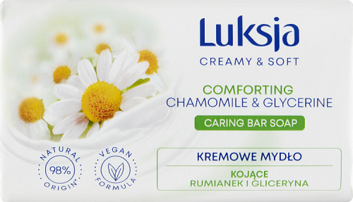 Luksja Creamy &amp; Soft Kremowe mydło kojące rumianek i gliceryna 90 g