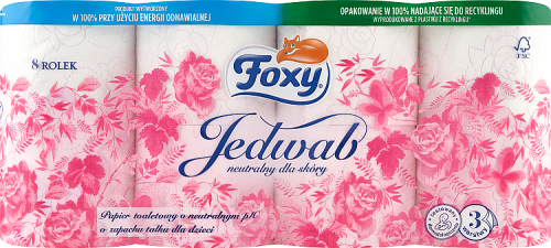 Foxy Jedwab Papier toaletowy 8 rolek