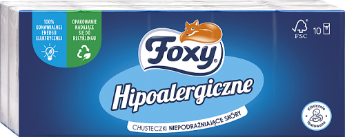 Foxy Hipoalergiczne Chusteczki niepodrażniające skóry 10 x 9 sztuk