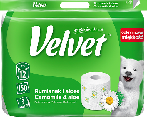 Velvet Papier toaletowy rumianek i aloes 12 rolek