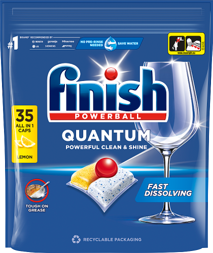 Finish Quantum Lemon Kapsułki do mycia naczyń w zmywarce 364 g (35 sztuk)