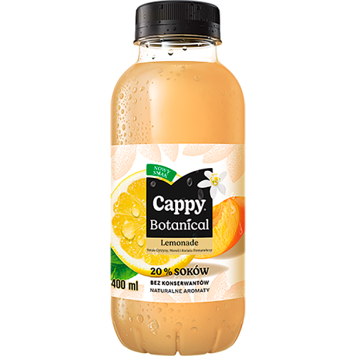 Cappy Botanical Napój niegazowany smak cytryny moreli i kwiatu pomarańczy 400 ml (plus KAUCJA)