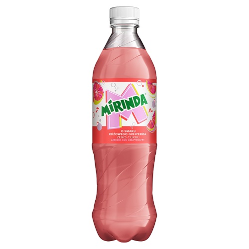 Mirinda Zero cukru Napój gazowany o smaku różowego grejpfruta 500 ml (plus KAUCJA)