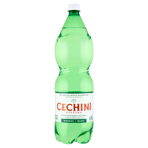 Cechini Muszyna Naturalna woda mineralna wysokozmineralizowana średnionasycona CO₂ 1,75 l (plus KAUCJA)