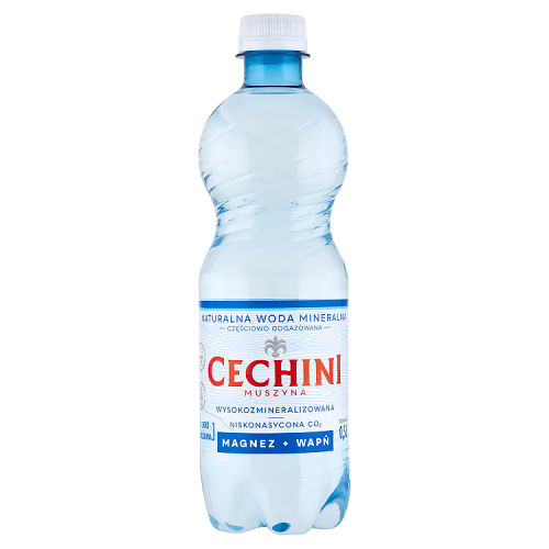 Cechini Muszyna Naturalna woda mineralna wysokomineralizowana niskonasycona CO₂ 0,5 l (plus KAUCJA)