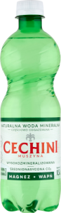 Cechini Muszyna Naturalna woda mineralna wysokozmineralizowana średnionasycona CO₂ 0,5 l (plus KAUCJA)