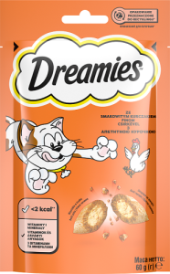 Dreamies Karma uzupełniająca dla dorosłych kotów i kociąt ze smakowitym kurczakiem 60 g