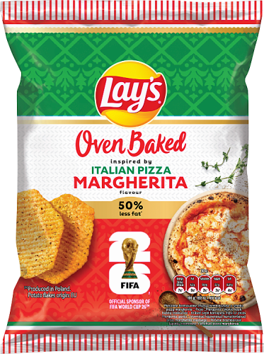 Lay's Oven Baked Pieczone formowane chipsy ziemniaczane o smaku pizzy margherita 110 g
