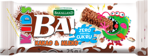 Bakalland Ba! Kids kakao & mleko Baton zbożowy 25 g