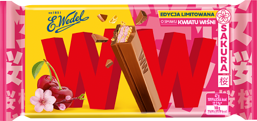 E. Wedel WW Mleczna czekolada &amp; krem o smaku kwiatu wiśni 47 g