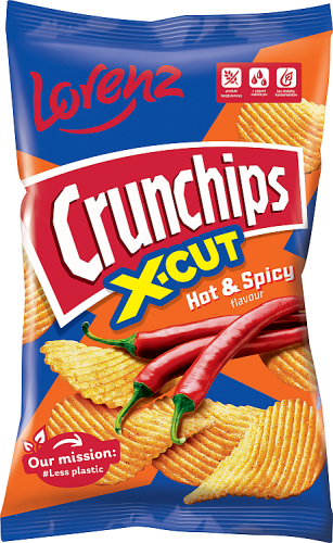 Crunchips X-Cut Chipsy ziemniaczane o smaku ostro-pikantnym 130 g