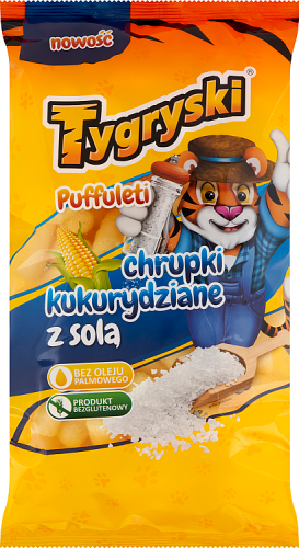 Tygryski Chrupki kukurydziane z solą 85 g