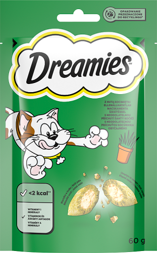 Dreamies Karma uzupełniająca dla dorosłych kotów i kociąt z nutą kocimiętki 60 g