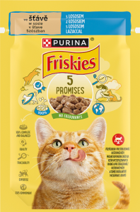 Friskies 5 Promises Karma dla dorosłych kotów w sosie z łososiem 85 g