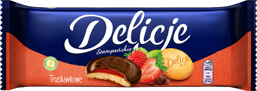 Delicje Szampańskie biszkopty z galaretką truskawkową - 147 g