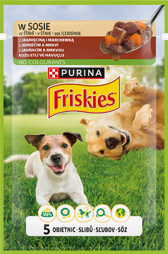 Friskies Karma dla dorosłych psów w sosie z jagnięciną i marchewką 85 g