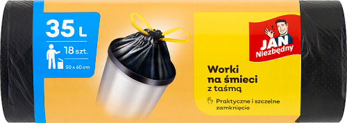 Jan Niezbędny Worki na śmieci z taśmą 35 l 18 sztuk
