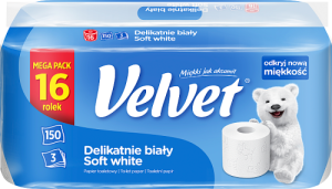 Velvet Papier toaletowy delikatnie biały 16 rolek