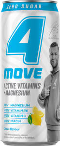 4Move Active Vitamins + Minerals Zero Sugar Gazowany napój o smaku cytrusów 330 ml (plus KAUCJA)
