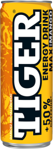 Tiger Max Gazowany napój energetyzujący o smaku mango 250 ml (plus KAUCJA)