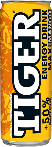 Tiger Max Gazowany napój energetyzujący o smaku mango 250 ml (plus KAUCJA)