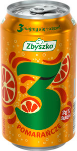 Zbyszko 3 Napój gazowany pomarańcze 330 ml (plus KAUCJA)