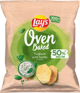 Lay's Oven Baked Pieczone formowane chipsy ziemniaczane o smaku jogurtu z ziołami 40 g