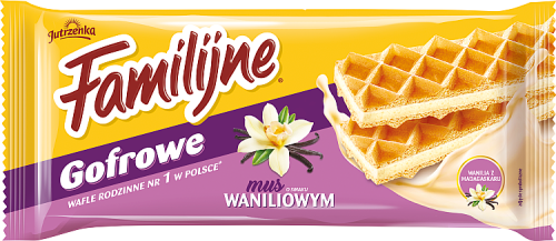 Familijne Gofrowe wafle mus o smaku waniliowym 130 g