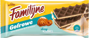Familijne Gofrowe wafle o smaku słony karmel 140 g