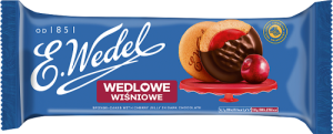 E. Wedel Wedlowe Wiśniowe Biszkopty z galaretką wiśniową oblane czekoladą deserową 147 g