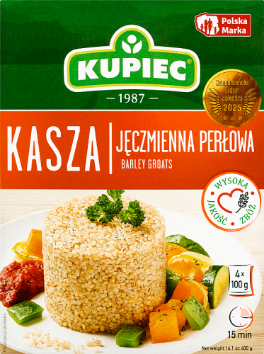Kupiec Kasza jęczmienna perłowa 400 g (4 x 100 g)
