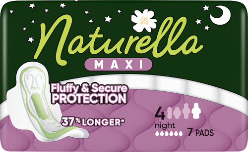 Naturella Maxi Podpaski Night Ze Skrzydełkami, rozmiar 4, 7