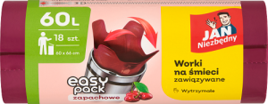 Jan Niezbędny Easy Pack Worki na śmieci zawiązywane zapachowe 60 l 18 sztuk