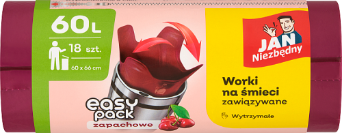 Jan Niezbędny Easy Pack Worki na śmieci zawiązywane zapachowe 60 l 18 sztuk