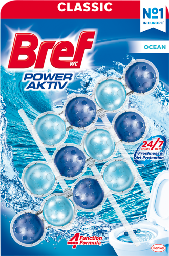 Bref WC Power Aktiv Zawieszka myjąco-zapachowa do muszli WC ocean 3 x 50 g