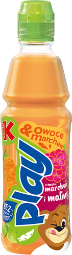 Kubuś Play Owoce &amp; Marchew Napój o smaku marchwi i maliny 400 ml (plus KAUCJA)