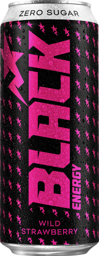 Black Energy Zero Sugar Wild Strawberry Gazowany napój energetyzujący 500 ml (plus KAUCJA)