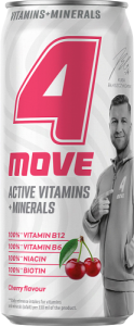 4Move Active Vitamins + Minerals Gazowany napój o smaku wiśniowym 330 ml (plus KAUCJA)