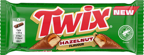 Twix Ciasteczka oblane karmelem i mleczną czekoladą o smaku orzechów laskowych 46 g (2 x 23 g)