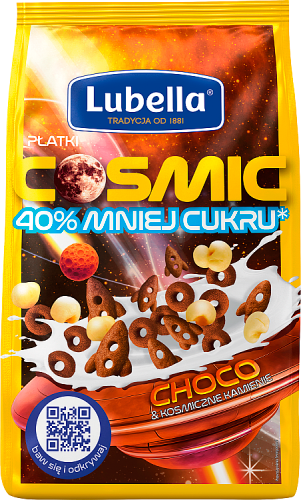 Lubella Cosmic Płatki choco &amp; kosmiczne kamienie 350 g