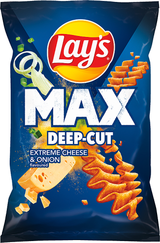 Lay's Max Deep-Cut Chipsy ziemniaczane o smaku sera i cebulki 120 g