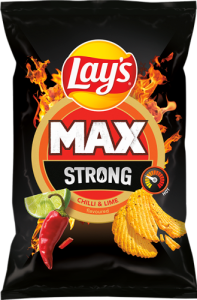 Lay's Max Strong Chipsy ziemniaczane karbowane o smaku ostrego chilli i limonki 120 g