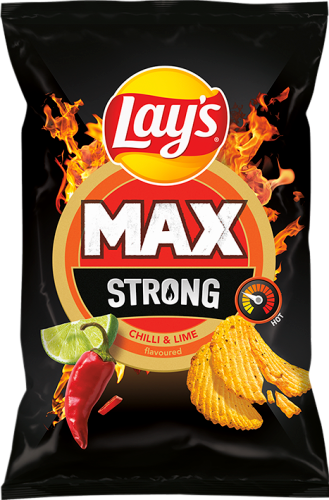 Lay's Max Strong Chipsy ziemniaczane karbowane o smaku ostrego chilli i limonki 120 g