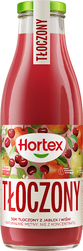 Hortex Sok tłoczony z jabłek i wiśni 750 ml