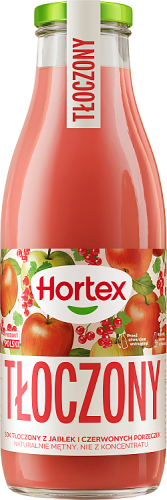 Hortex Sok tłoczony z jabłek i czerwonych porzeczek 750 ml