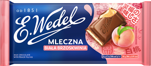 E. Wedel Czekolada mleczna biała brzoskwinia 100 g