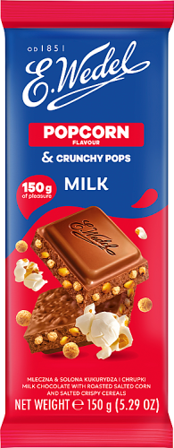 E. Wedel Czekolada mleczna &amp; solona kukurydza i chrupki 150 g