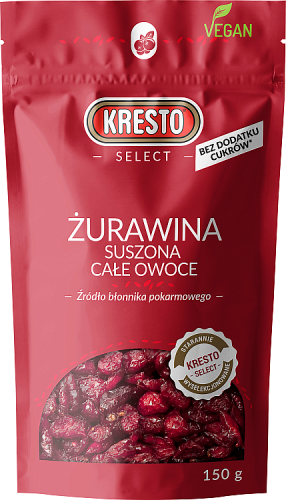 KRESTO Select Żurawina suszona całe owoce 150 g