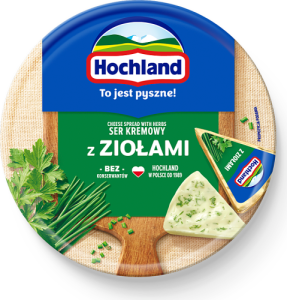 Hochland Ser kremowy w trójkącikach z ziołami 180 g (8 sztuk)