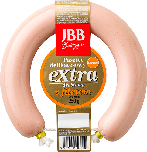 JBB Bałdyga Pasztet delikatesowy extra drobiowy z filetem 250 g